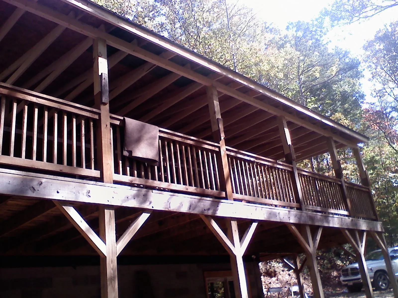 Timber framing under a new elevated porch and deck — Roof Leak Repair in Medaryville by Roofing Brothers
